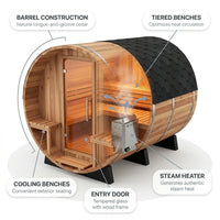 6-Person Patchworkred Cedar Traditional Steam Barrel Sauna — How It Works