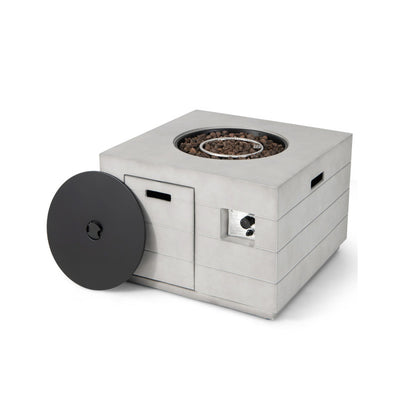 Concrete Fire Pit Table Built to Transform Patios, 34 Inch Square, 50,000 BTU, Propane Powered, CSA Certified